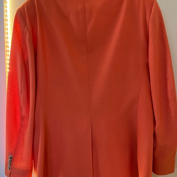 Mens Orange Spring Jacket Rayon/Linen - Picture 3 of 7